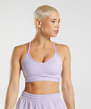 Staniki Sportowe Damskie Gymshark Ruched Fioletowe | PL 2832ILH